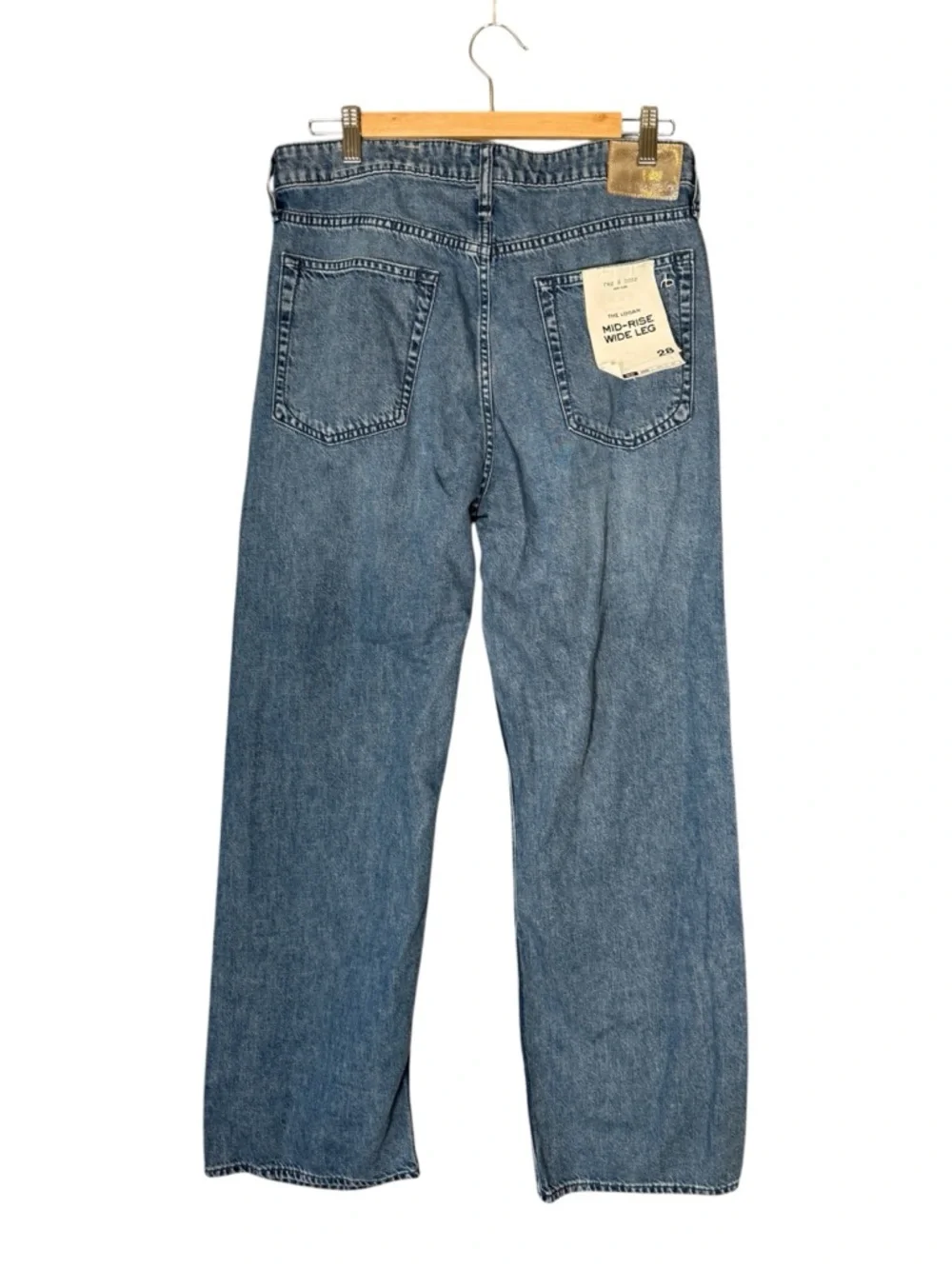 NWT Rag & Bone Logan Mid Rise Wide Leg Featherweight Jeans River 28 - Picture 2 of 8